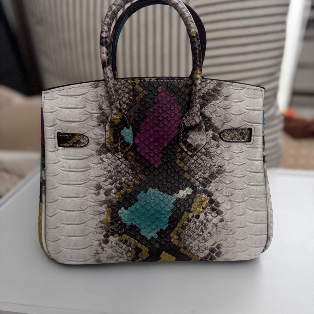 Multicolor Python Print Women Bag - Picture 5 of 9